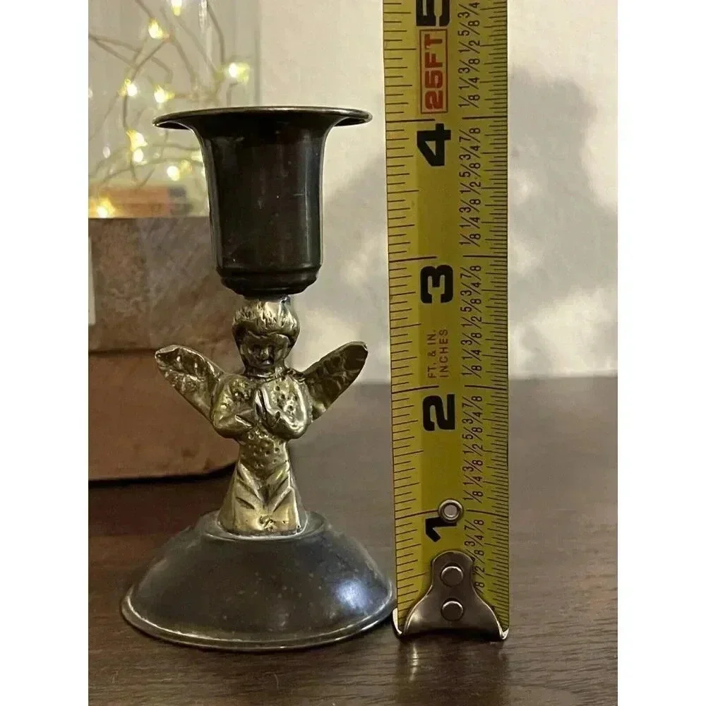 Vintage Brass Angel Praying Christmas Decorating Candle‎ Stick Holder